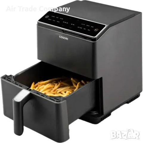 Фритюрник с горещ въздух Cosori Dual Blaze Еър фрайър CAF-P681S, XXXL 6.4L, черен, снимка 4 - Фритюрници - 51680338