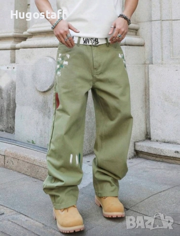 Нови военни дънки  Casual Loose Fit Jeans панталони карго Л, снимка 6 - Дънки - 52034089