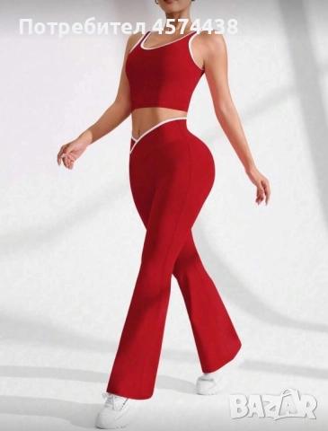 Дамски Спортен Фитнес Комплект Спортна Екипировка за Фитнес М, снимка 4 - Спортни екипи - 52503746