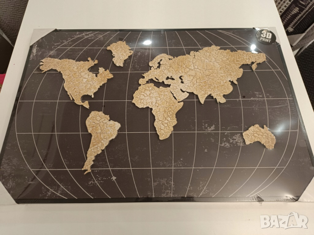 ИЗОБРАЖЕНИЕ 3D карта  на  света или Айфеловата кула, снимка 1