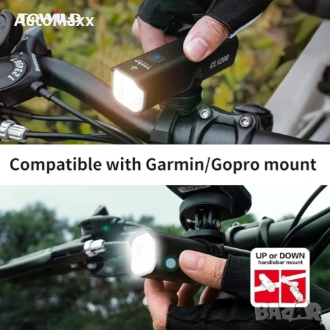 Челник за колело TOWILD CL1200, 1200 лумена, батерия 5000 mAh,водоустойчивост IPX-6, 176 г, снимка 3 - Велосипеди - 51003388