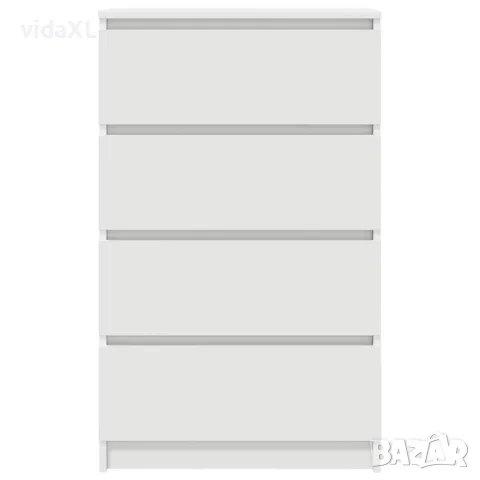vidaXL Сайдборд, бял, 60x35x98,5 см, инженерно дърво, снимка 7 - Бюфети - 56147692