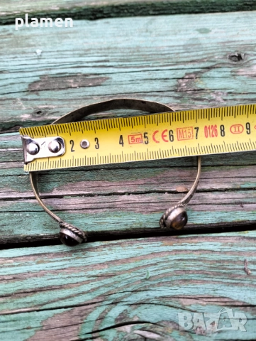 Стара посребрена гривна с естествени камъни тигрово око, снимка 6 - Антикварни и старинни предмети - 51545373