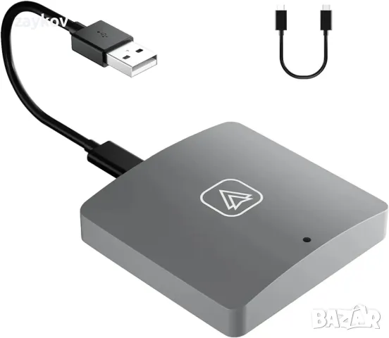Безжичен CarPlay адаптер, Plug & Play, Android Auto адаптер CarPlay Dongle с USB/Type C