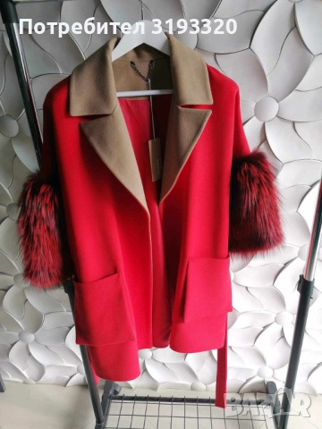 Луксозно палто от Кашмир със богата гарнитура от лисица , снимка 5 - Палта, манта - 51775523