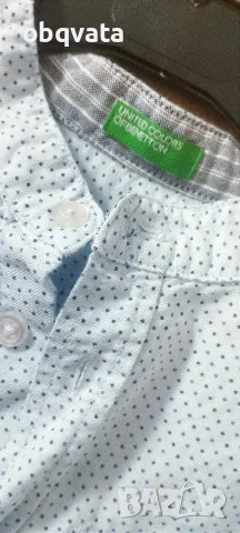 Детска синя риза Benetton 130см, снимка 2 - Детски ризи - 56021544