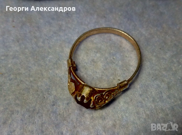 Старинен ПОЗЛАТЕН АЖУРНО ОРНАМЕНТИРАН РУСКИ ПРЪСТЕН с БЛЕСТЯЩ ГРАНАТ Ръчно Ювелирно Фасетиран, снимка 4 - Антикварни и старинни предмети - 54307053