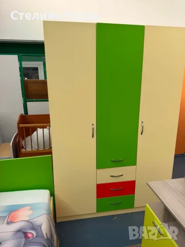 010911   детска стая легло 190/80 см + двукрилен  200/130 MDF МДФ гардероб цена 2 2 3  евро бюро 110, снимка 4 - Спални и легла - 55899018