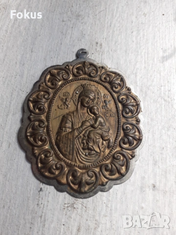 Страхотна нагръдна икона - панагия месинг, снимка 2 - Антикварни и старинни предмети - 53333650