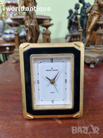 Прекрасен настолен позлатен будилник Collection Noblesse, снимка 2 - Антикварни и старинни предмети - 53060516