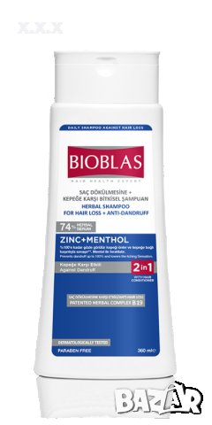 Шампоан Биоблас Против Пърхот с Цинк и Ментол, снимка 1 - Продукти за коса - 35112247