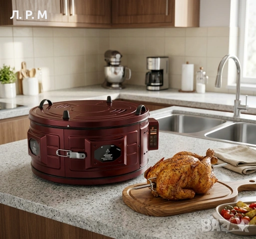 Кръгла фурна XXL -за баници,пици,ядки и други, снимка 2 - Печки, фурни - 22313625