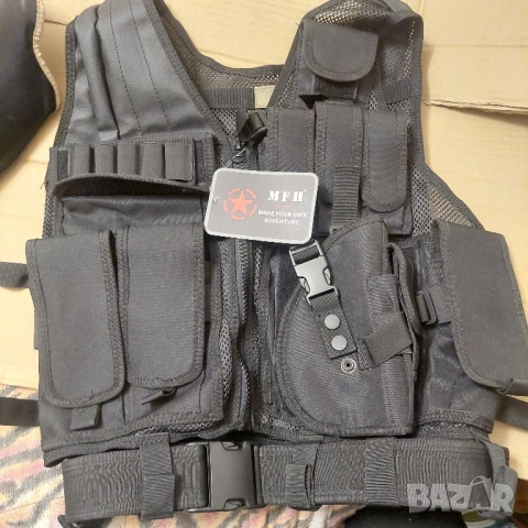 Тактическа професионална жилетка MFH USMC 04473A / полицейска / ловна , снимка 3 - Екипировка - 52683527