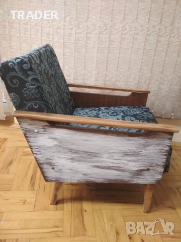 ретро фотьойл с двупластова дамаска , снимка 5 - Дивани и мека мебел - 40421737