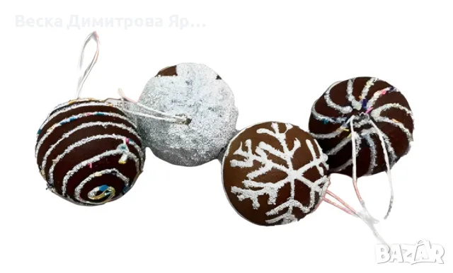Комплект Коледни топки с артистичен дизайн, снимка 5 - Други - 47766651