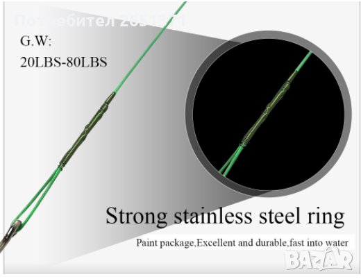 Кука със стоманен повод FTK, 20 броя в опаковка, снимка 6 - Такъми - 33946395