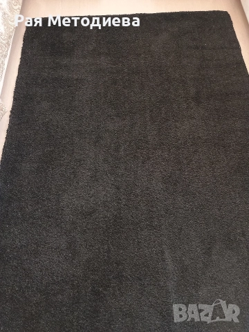 черен килим със сребристо ламе 130/190 см, снимка 7 - Килими - 52818702