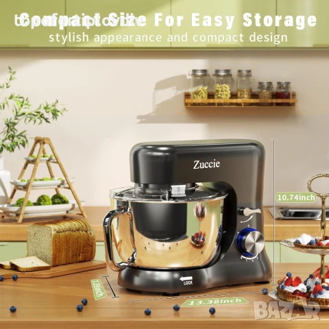 Планетарен миксер Zuccie Food Processor,Гаранция, снимка 4 - Миксери - 54079380