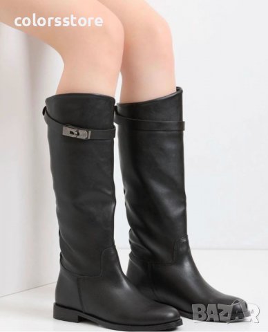 Равни ботуши - черна кожа - НS22, снимка 2 - Дамски ботуши - 39072203