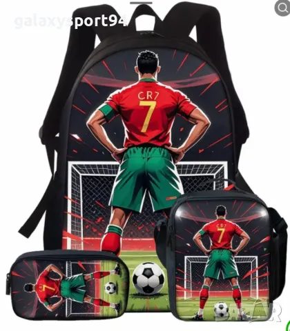 Раница + Чантичка + Несесер Роналдо Меси Мбапе Комплект, снимка 2 - Футбол - 48791536