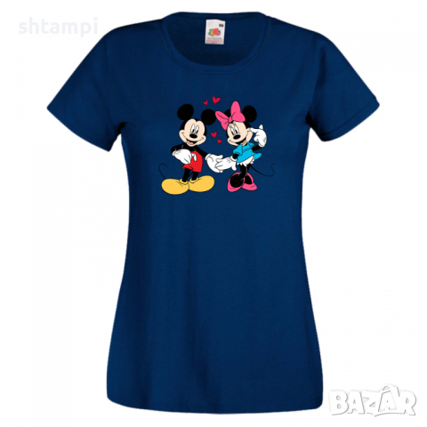 Дамска тениска Mickey & Minnie 7 Мини Маус,Микки Маус.Подарък,Изненада,, снимка 5 - Тениски - 36526272