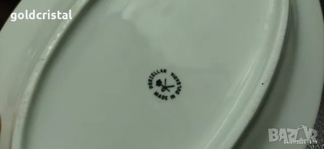 Стар български порцелан чинии елипси , снимка 4 - Антикварни и старинни предмети - 48558298