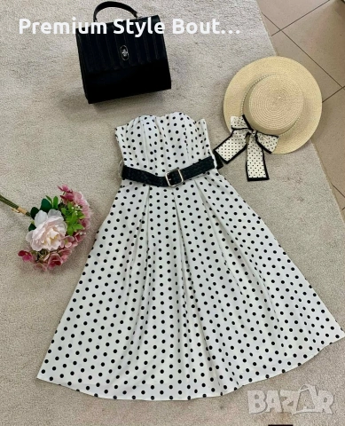 рокля на точки с колан, снимка 2 - Рокли - 54036309