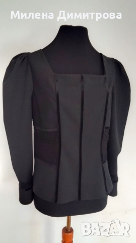 Дамска блуза с буфан ръкав ръчна изработка , снимка 4 - Блузи с дълъг ръкав и пуловери - 52487885