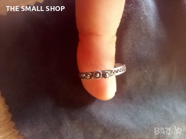 Стар сребърен възрожденски пръстен филигран, снимка 3 - Пръстени - 48138324