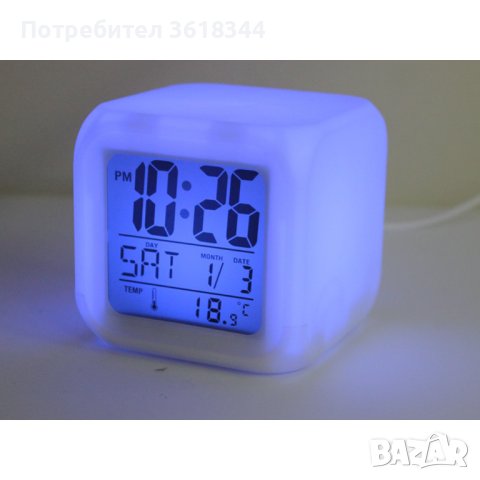 Светещ будилник с LED светлини, снимка 3 - Друга електроника - 42092404