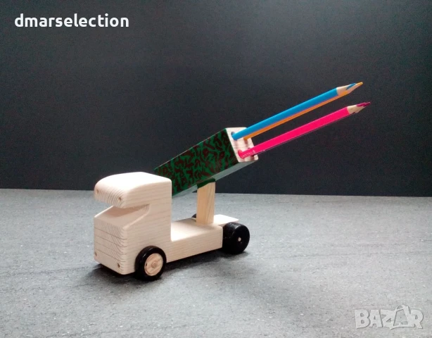 Декоративно дървено камионче - моливник DMAR 307M2, снимка 2 - Декорация за дома - 50962992