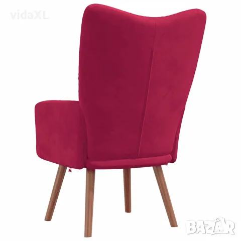 vidaXL Релакс стол, виненочервен, кадифе, снимка 5 - Дивани и мека мебел - 56146844