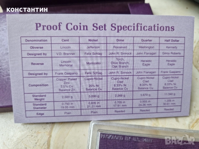 сет монети САЩ от 1987г, снимка 4 - Нумизматика и бонистика - 52061180