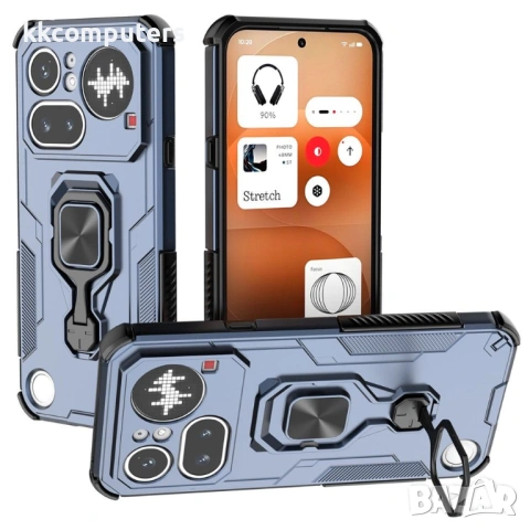 Калъф за Nothing Phone (4a) Pro с Въртящ се Пръстен - PC+TPU, 360° стойка, Магнитен, 5 цвята, снимка 3 - Калъфи, кейсове - 54250594