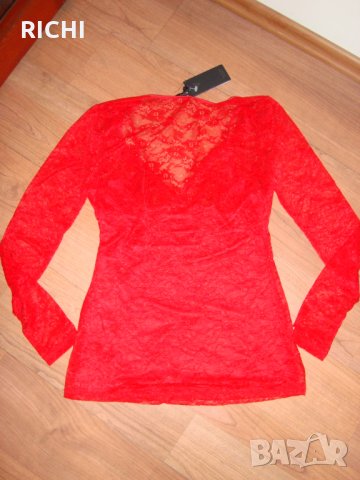 GUESS нова червена блуза, снимка 7 - Блузи с дълъг ръкав и пуловери - 31000018