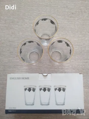 Стъклени чаши English home, снимка 2 - Чаши - 47640793