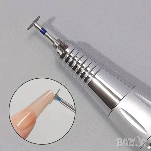 РАЗПРОДАЖБА! - Диамантена фреза за оформяне и скъсяване – синя, снимка 2 - Продукти за маникюр - 51589338