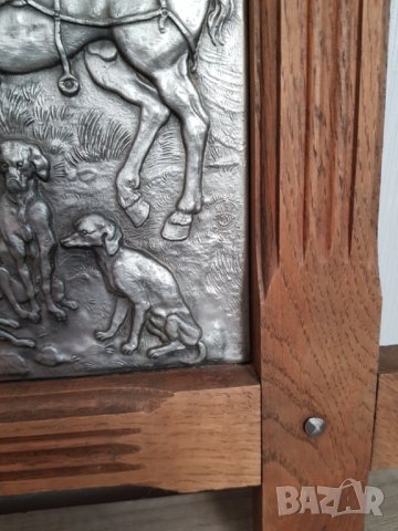 Антична немска релефна и гравирана оловно цинкова картина, снимка 7 - Картини - 33726510