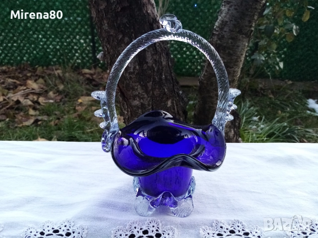 Синя кошничка мурано