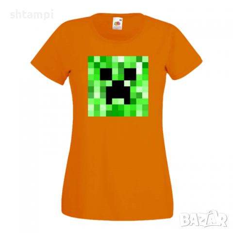 Дамска тениска Creeper Face 2 майнкрафт Minecraft,Игра,Забавление,подарък,Изненада,Рожден Ден., снимка 11 - Тениски - 36520628