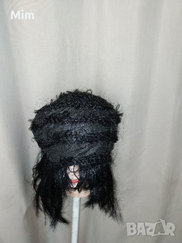 35 см Черна права перука с бретон на черта за парти, снимка 3 - Аксесоари за коса - 42778936