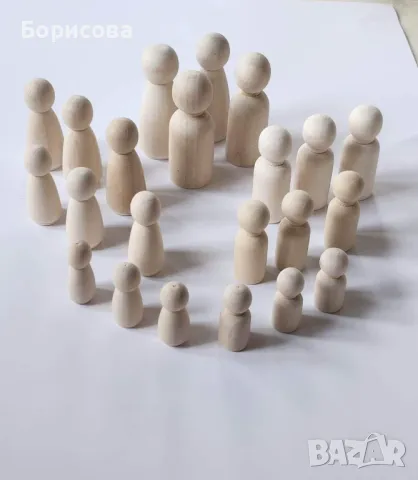 Комплект от 52бр дървени конусовидни фигури/ кукли  , снимка 3 - Други - 48108842
