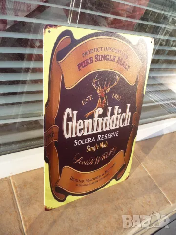 Метална табела уиски Glenfiddich Scotch Whisky малцово шотландско, снимка 2 - Рекламни табели - 49801949