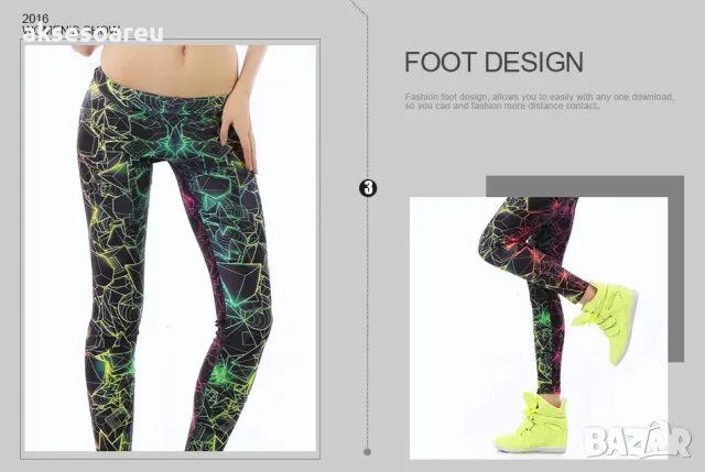 Дамски нов висококачествен шарен цветен печатан клин Нова мода за жени и момичета 3D Печатни цветни , снимка 7 - Клинове - 50418891