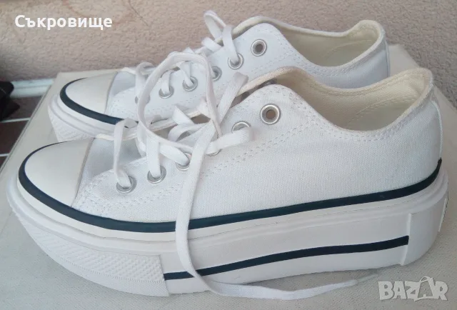 Нови Кецове Converse Chuck Taylor All Star Lift Ox, Бял, Жени, снимка 2 - Кецове - 56151863