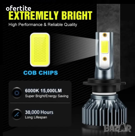 ✅ LED 🔝 H7 / 50W / 6000k, снимка 2 - Аксесоари и консумативи - 52831567