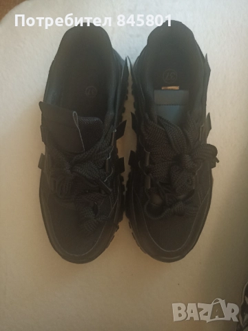 Маратонки черни Чисто Нови, снимка 4 - Маратонки - 52261244