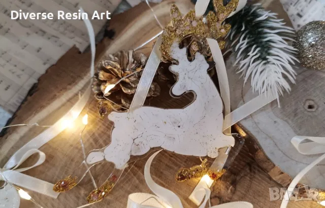 Коледна играчки от епоксидна смола, снимка 2 - Ръчно изработени сувенири - 48015636