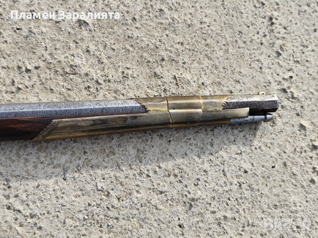 Автентична кремъчна дамаскова пушка, снимка 9 - Антикварни и старинни предмети - 52891453