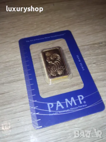 БЕЗПЛАТНА ДОСТАВКА! 15.5 грама, половин унция, златно кюлче PAMP Фортуна, снимка 5 - Други - 47609519